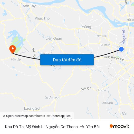 Khu Đô Thị Mỹ Đình Ii- Nguyễn Cơ Thạch to Yên Bài map