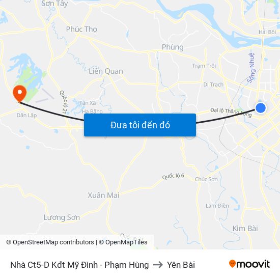 Nhà Ct5-D Kđt Mỹ Đình - Phạm Hùng to Yên Bài map