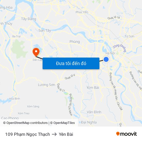 109 Phạm Ngọc Thạch to Yên Bài map
