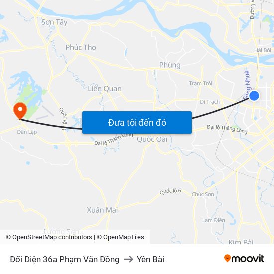 Chung Cư Greenstars- Phạm Văn Đồng to Yên Bài map