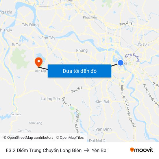 E3.2 Điểm Trung Chuyển Long Biên to Yên Bài map