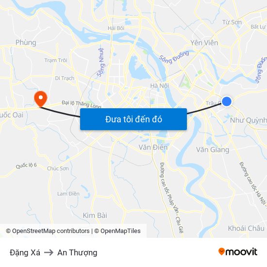 Đặng Xá to An Thượng map