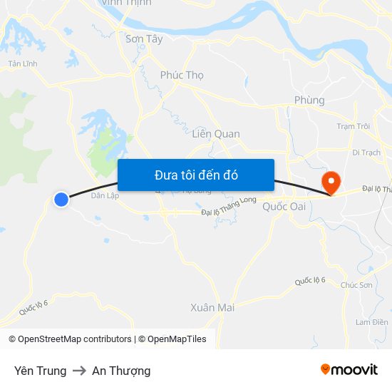 Yên Trung to An Thượng map