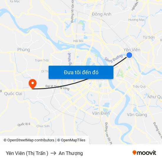 Yên Viên (Thị Trấn ) to An Thượng map