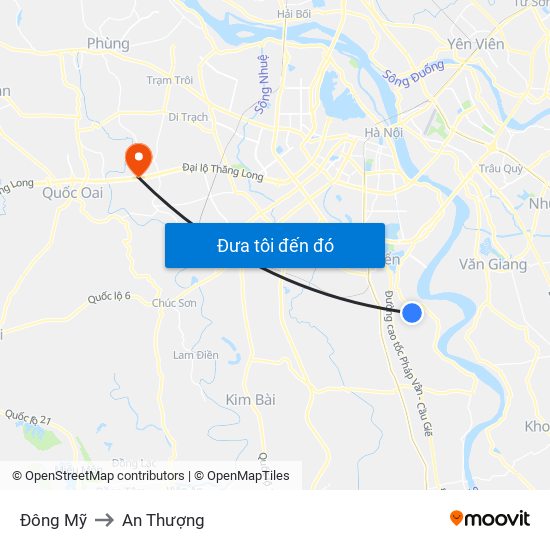 Đông Mỹ to An Thượng map