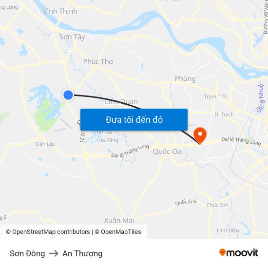 Sơn Đông to An Thượng map
