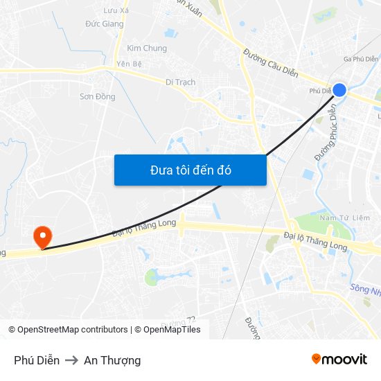 Phú Diễn to An Thượng map