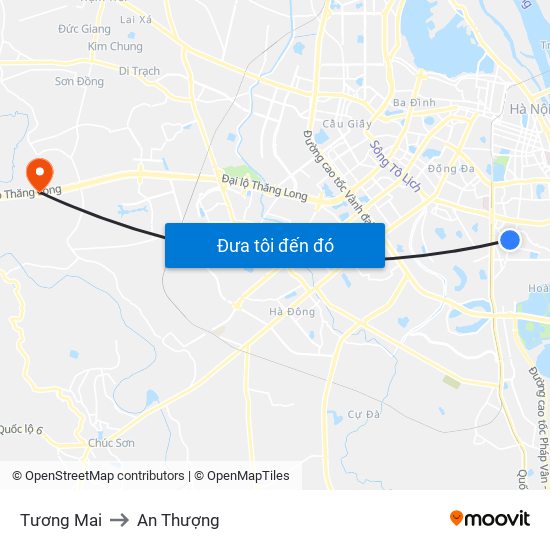 Tương Mai to An Thượng map