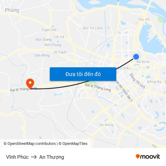 Vĩnh Phúc to An Thượng map