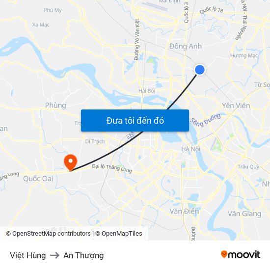 Việt Hùng to An Thượng map