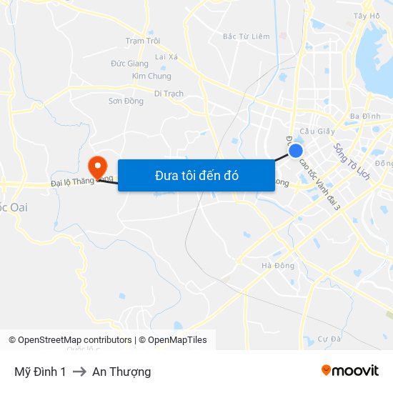 Mỹ Đình 1 to An Thượng map