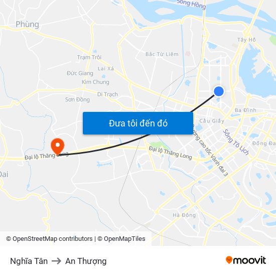 Nghĩa Tân to An Thượng map
