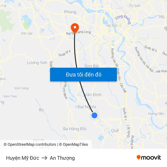 Huyện Mỹ Đức to An Thượng map