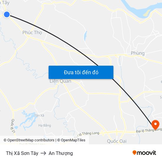 Thị Xã Sơn Tây to An Thượng map