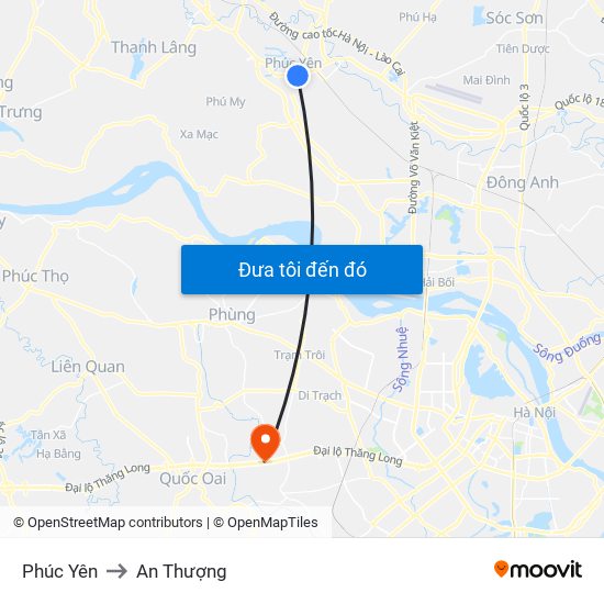 Phúc Yên to An Thượng map
