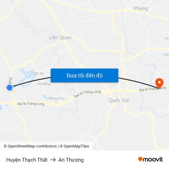 Huyện Thạch Thất to An Thượng map