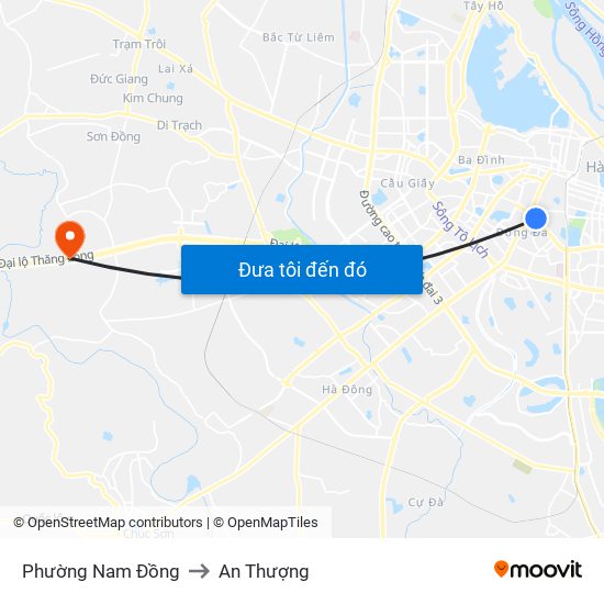 Phường Nam Đồng to An Thượng map