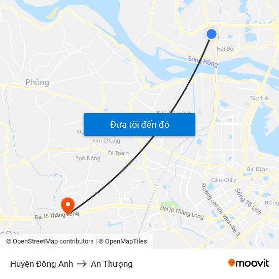 Huyện Đông Anh to An Thượng map