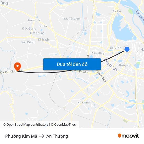 Phường Kim Mã to An Thượng map