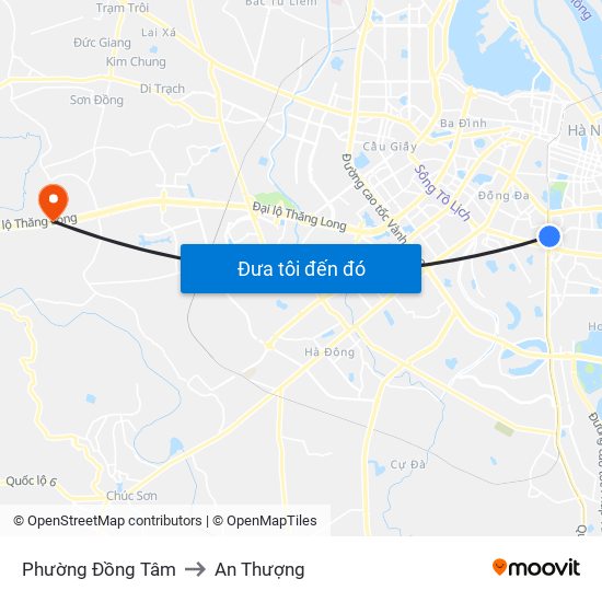 Phường Đồng Tâm to An Thượng map