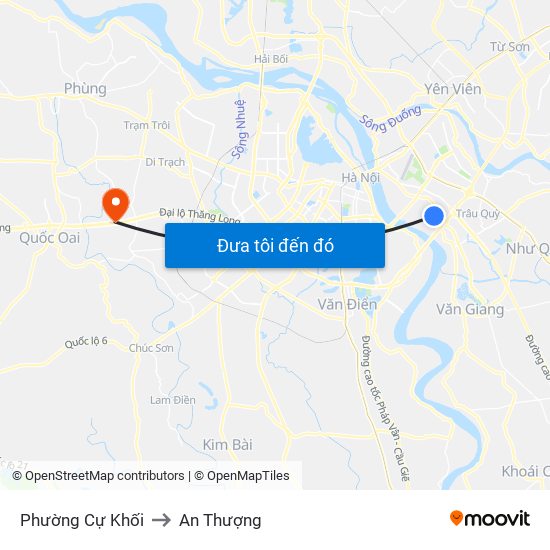 Phường Cự Khối to An Thượng map