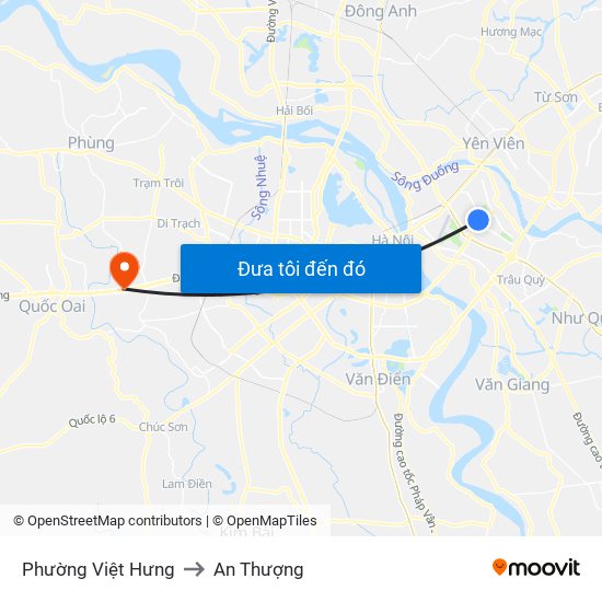 Phường Việt Hưng to An Thượng map