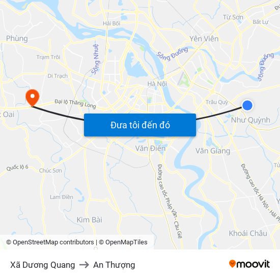 Xã Dương Quang to An Thượng map