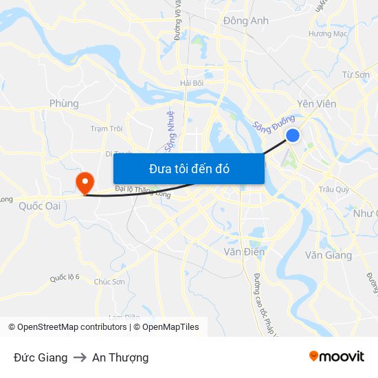 Đức Giang to An Thượng map