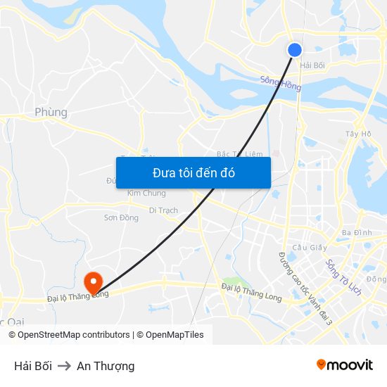 Hải Bối to An Thượng map