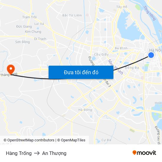 Hàng Trống to An Thượng map