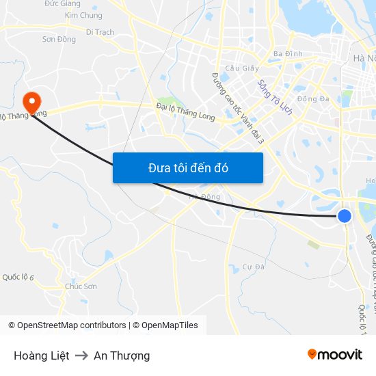 Hoàng Liệt to An Thượng map