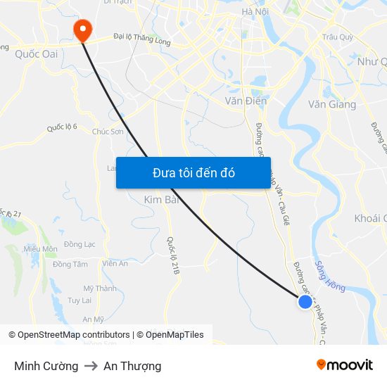 Minh Cường to An Thượng map