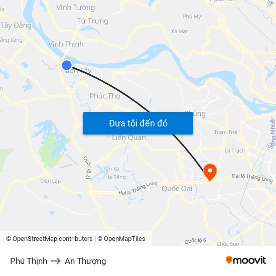 Phú Thịnh to An Thượng map