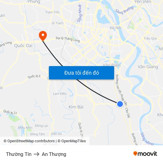 Thường Tín to An Thượng map