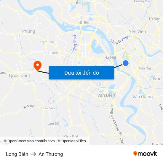 Long Biên to An Thượng map