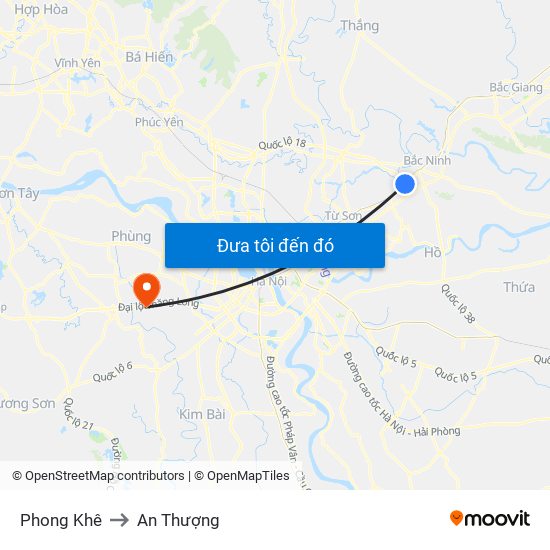 Phong Khê to An Thượng map