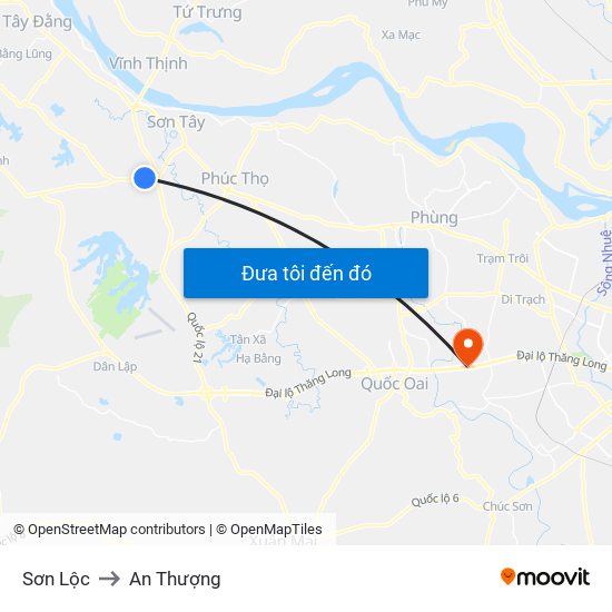 Sơn Lộc to An Thượng map