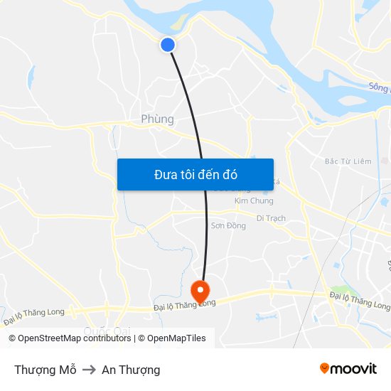 Thượng Mỗ to An Thượng map