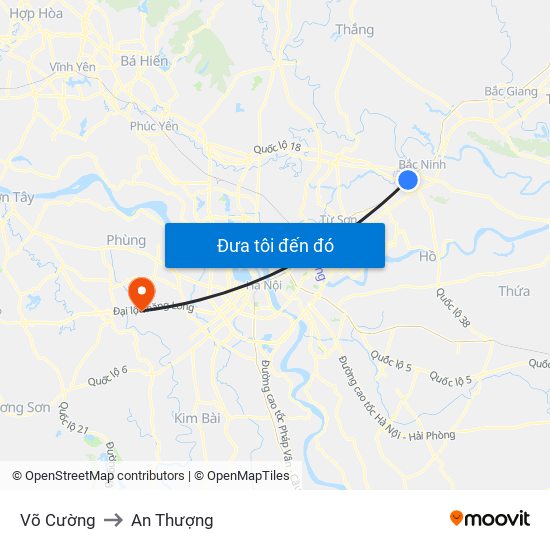 Võ Cường to An Thượng map