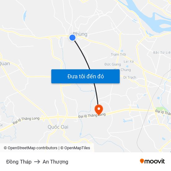 Đồng Tháp to An Thượng map