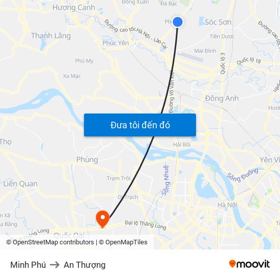 Minh Phú to An Thượng map