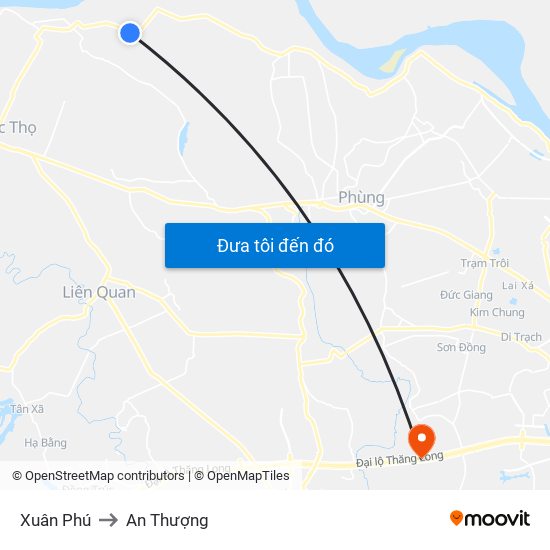 Xuân Phú to An Thượng map