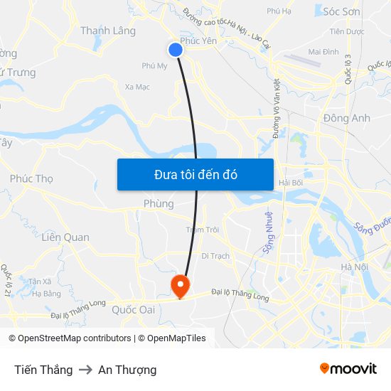 Tiến Thắng to An Thượng map