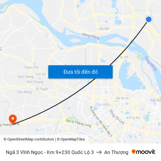 Ngã 3 Vĩnh Ngọc - Km 9+230 Quốc Lộ 3 to An Thượng map