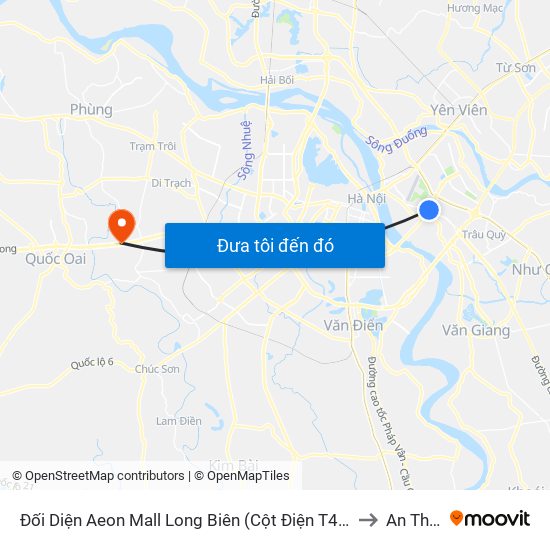 Đối Diện Aeon Mall Long Biên (Cột Điện T4a/2a-B Đường Cổ Linh) to An Thượng map