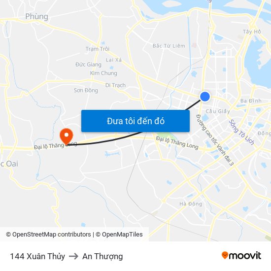 Gần Nhà Sách Sư Phạm (Đại Học Sư Phạm Hà Nội) - 136 Xuân Thủy to An Thượng map