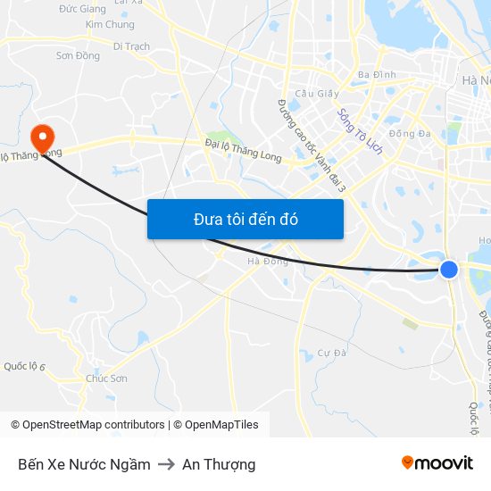 Bến Xe Nước Ngầm to An Thượng map