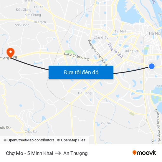 Chợ Mơ - 5 Minh Khai to An Thượng map
