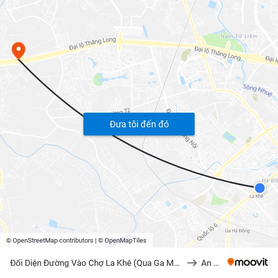 Đối Diện Đường Vào Chợ La Khê (Qua Ga Metro La Khê) - 405 Quang Trung (Hà Đông) to An Thượng map