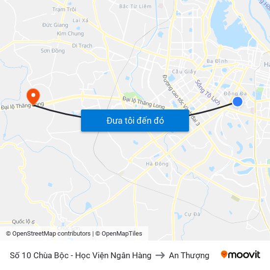 Số 10 Chùa Bộc - Học Viện Ngân Hàng to An Thượng map